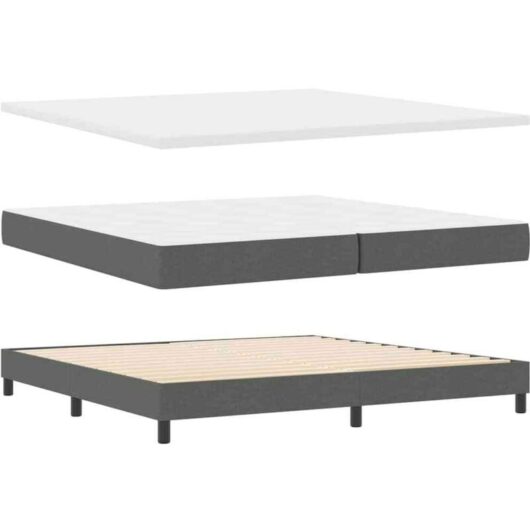Vidaxl - Box Spring Bed with Mattress Dark grey 200 x 200 cm