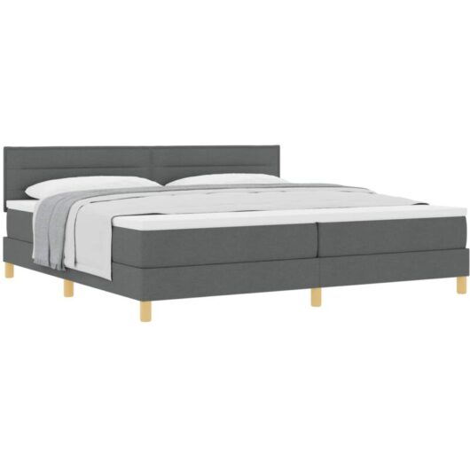 Vidaxl - Box Spring Bed with Mattress Dark grey 200 x 200 cm Fabric