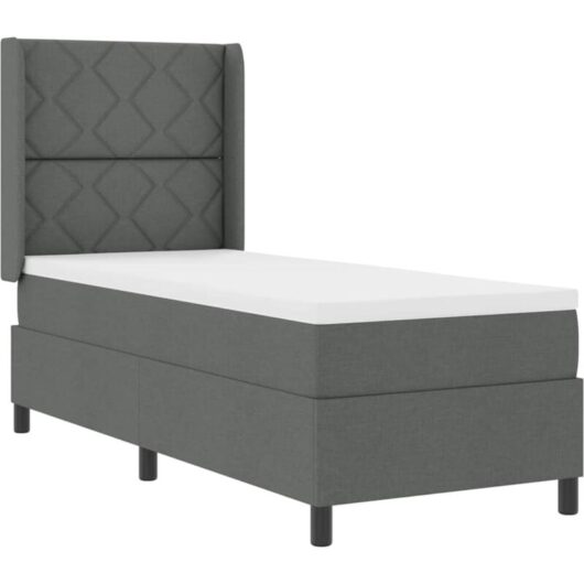 Vidaxl - Box Spring Bed with Mattress Dark grey 80 x 200 cm Fabric