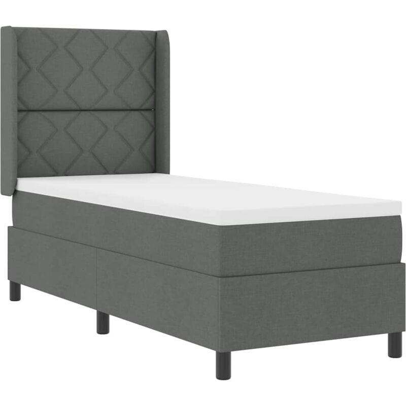 Vidaxl - Box Spring Bed with Mattress Dark grey 80 x 200 cm Fabric