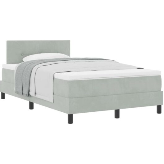 Vidaxl - Box Spring Bed with Mattress Light Grey 120 x 200 cm Fabric