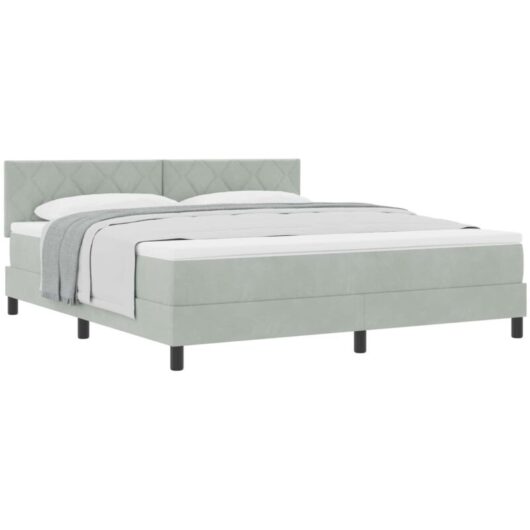Vidaxl - Box Spring Bed with Mattress Light Grey 180 x 200 cm Fabric