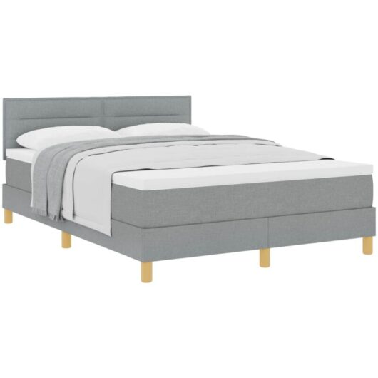 Vidaxl - Box Spring Bed with Mattress Light grey 160 x 200 cm Fabric