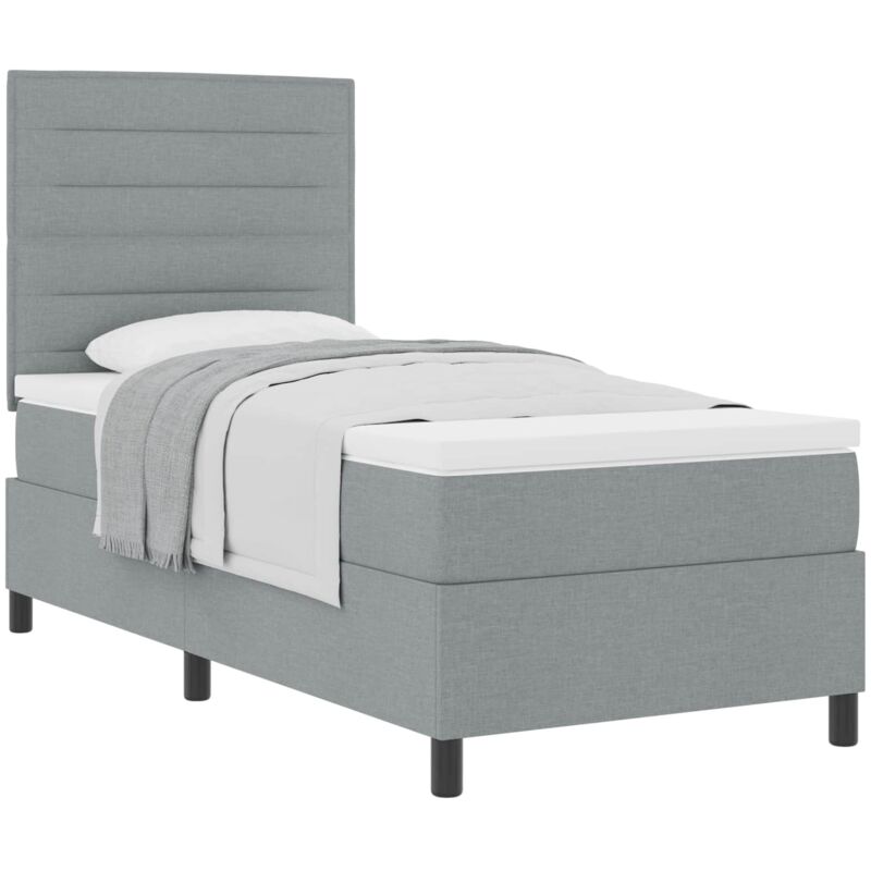 Vidaxl - Box Spring Bed with Mattress Light grey 80 x 200 cm Fabric