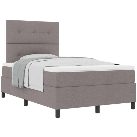 Vidaxl - Box Spring Bed with Mattress Taupe 120 x 190 cm Fabric