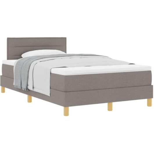 Vidaxl - Box Spring Bed with Mattress Taupe 120 x 200 cm Fabric