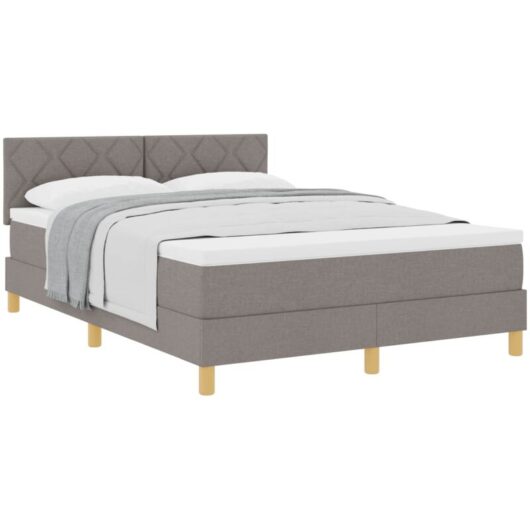 Vidaxl - Box Spring Bed with Mattress Taupe 160 x 200 cm Fabric