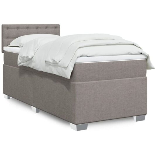 Vidaxl - Box Spring Bed with Mattress Taupe 90x200 cm Fabric