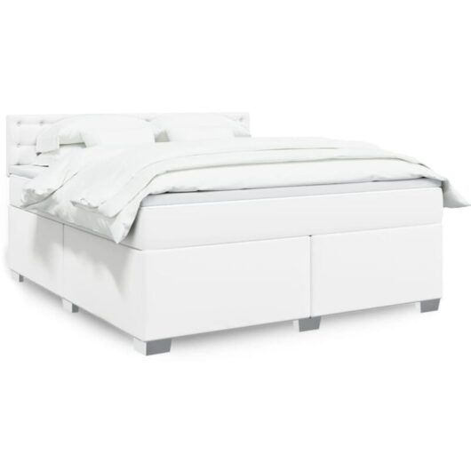 Vidaxl - Box Spring Bed with Mattress White 180x200 cm Faux Leather