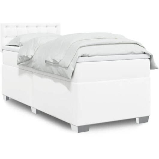 Vidaxl - Box Spring Bed with Mattress White 80x200 cm Faux Leather