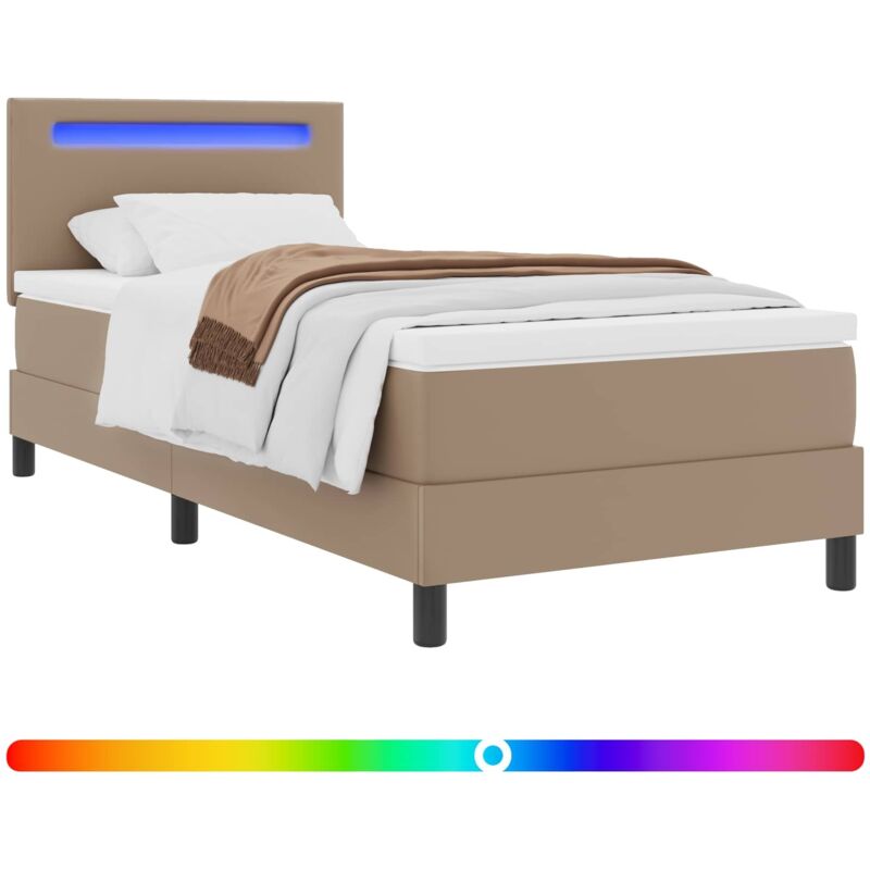 Vidaxl - Box Spring Bed with Mattress White and Cappuccino 90 x 200 cm