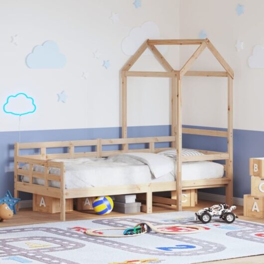 Vidaxl - Day Bed with Roof without Mattress 80x200 cm Solid Wood