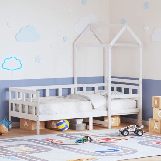 Vidaxl - Day Bed with Roof without Mattress White 80x200 cm Solid Wood
