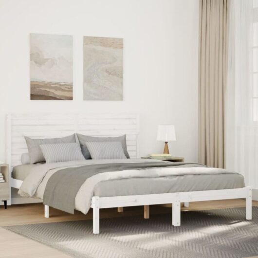 Vidaxl - Extra Long Bed Frame without Mattress White 140x220 cm Solid Wood