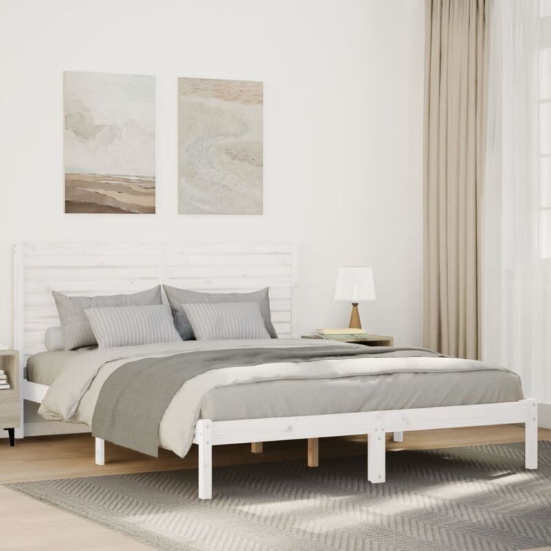 Vidaxl - Extra Long Bed Frame without Mattress White 140x220 cm Solid Wood