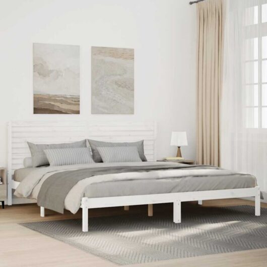 Vidaxl - Extra Long Bed Frame without Mattress White 200x220 cm Solid Wood