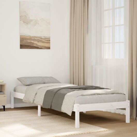 Vidaxl - Extra Long Bed Frame without Mattress White 90x220 cm Solid Wood Pine