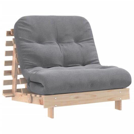 Vidaxl - Futon Sofa Bed with Mattress 80x206x11 cm Solid Wood Pine