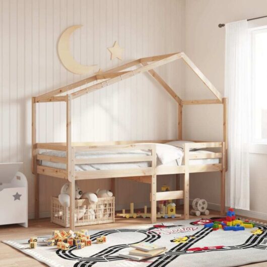 Vidaxl - High Sleeper Bed without Mattress 75x190 cm Small Single Solid Wood Pine