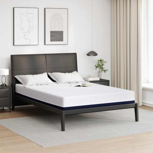 Vidaxl - Mattress White, Blue 140 x 200 cm Foam