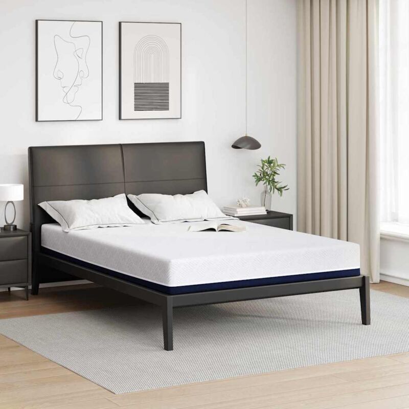 Vidaxl - Mattress White, Blue 140 x 200 cm Foam