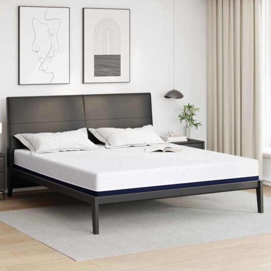 Vidaxl - Mattress White, Blue 180 x 200 cm Foam