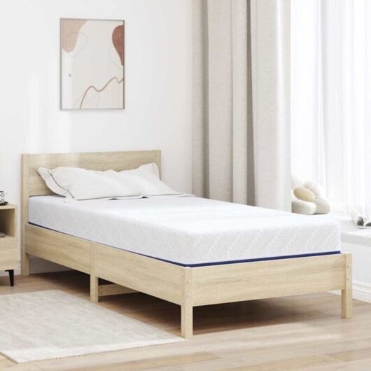 Vidaxl - Mattress White, Blue 90 x 190 cm Foam