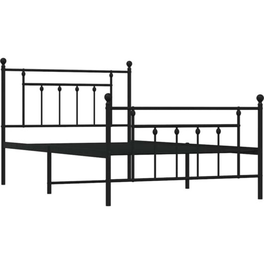 Vidaxl - Metal Bed Frame without Mattress with Footboard Black 100x200cm