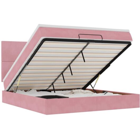 Vidaxl - Ottoman Bed with Mattresses Pink 160x200cm Velvet