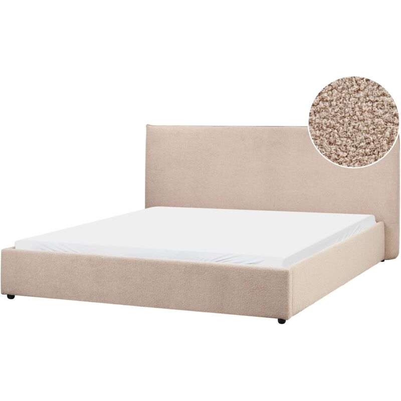 Waterbed Boucle LAVAUR 180 x 200 cm (EU Super King) Taupe