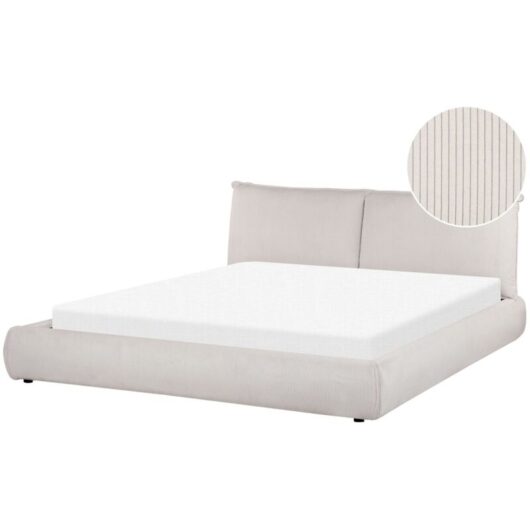 Waterbed Corduroy VINAY 180 x 200 cm (EU Super King) Light Beige