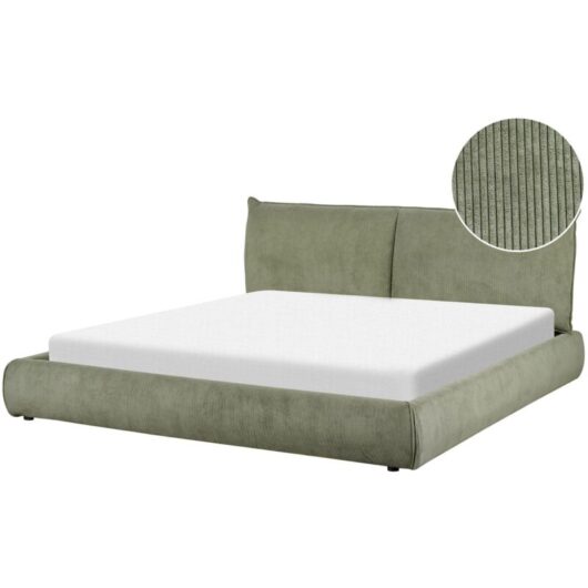 Waterbed Corduroy VINAY 180 x 200 cm (EU Super King) Olive Green
