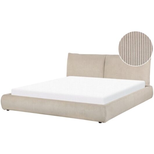 Waterbed Corduroy VINAY 180 x 200 cm (EU Super King) Taupe