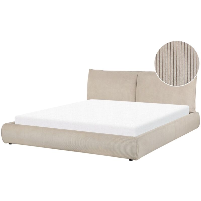 Waterbed Corduroy VINAY 180 x 200 cm (EU Super King) Taupe