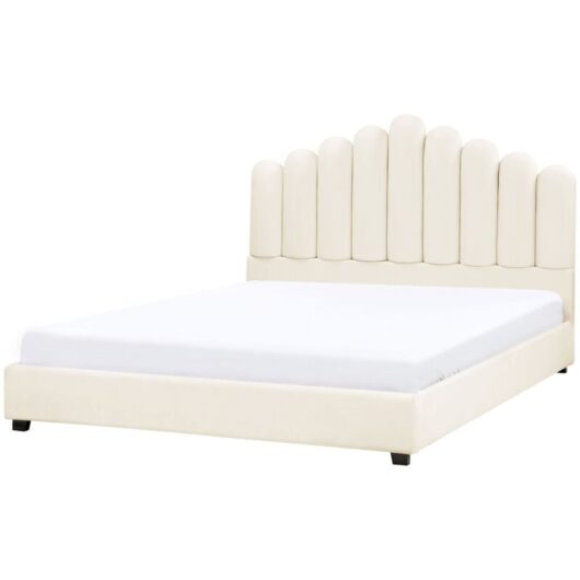 Waterbed Velvet VINCENNES 180 x 200 cm (EU Super King) Off-White