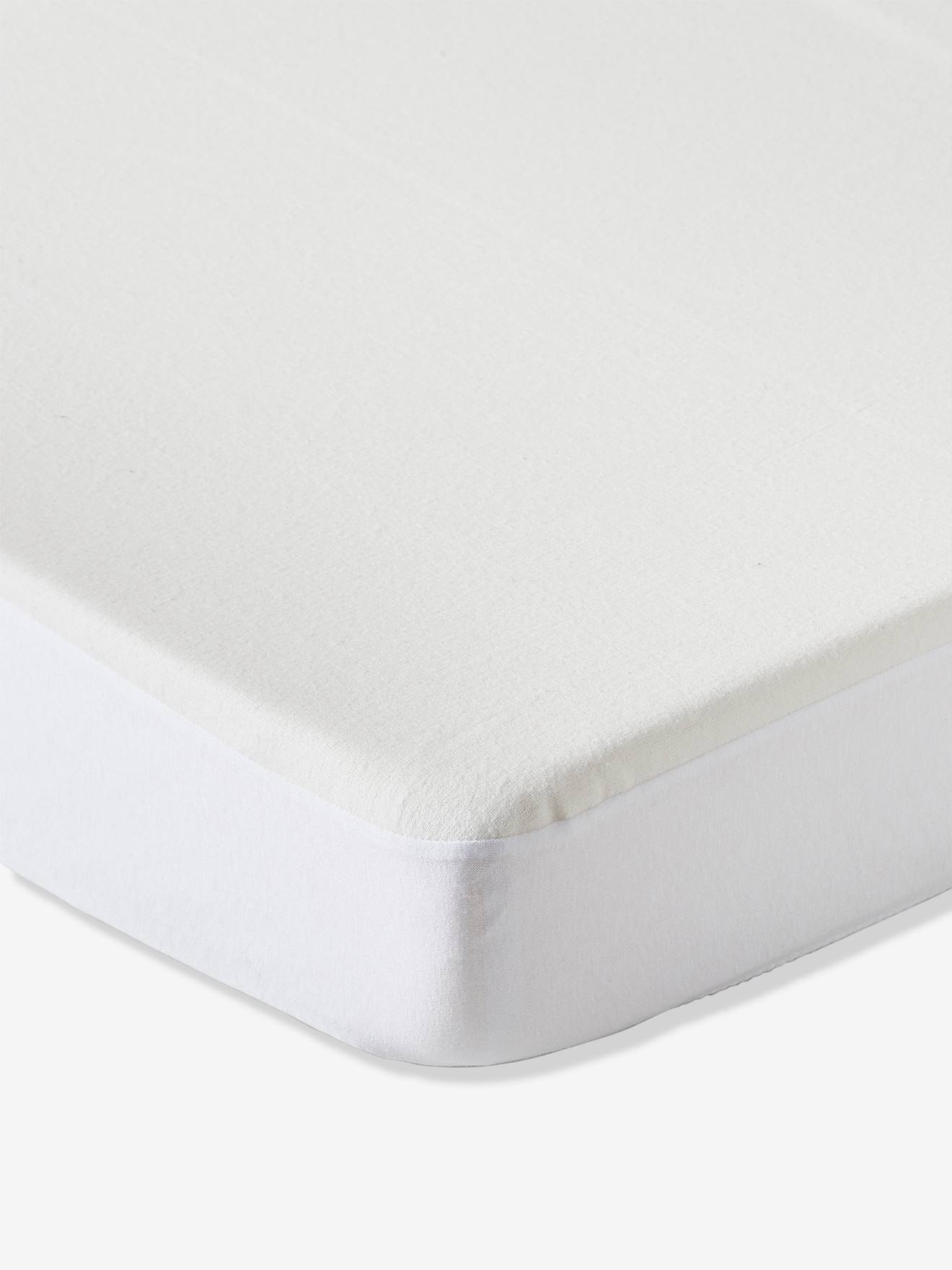Waterproof Mattress Protector in Fleece, Organic Collection white