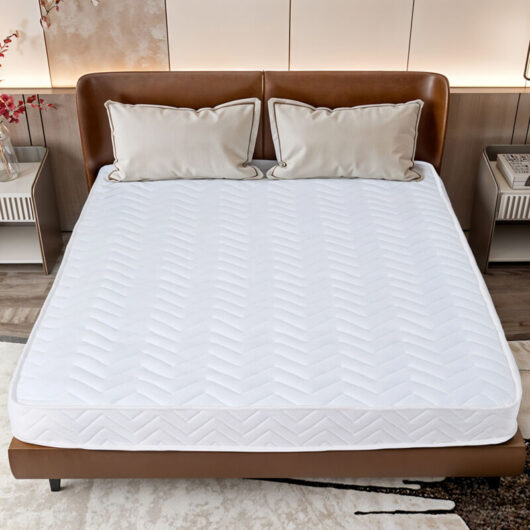 White Double Mattress with Spring Support and Cooling Gel Memory Foam