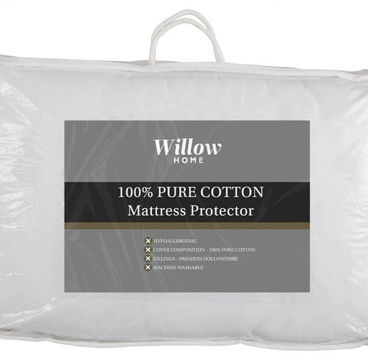 Willow Luxury 100% Cotton Mattress Protector, EURO