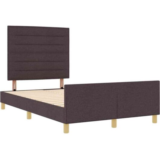 vidaXL Bed Frame - Dark Brown, 140x200 cm, Fabric