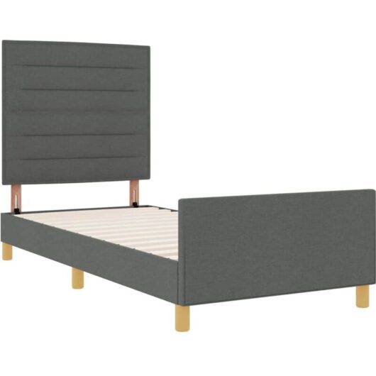 vidaXL Bed Frame Dark Grey 80x200 cm Fabric