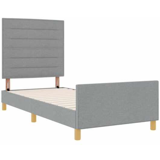 vidaXL Bed Frame Light Grey 90x190 cm Fabric