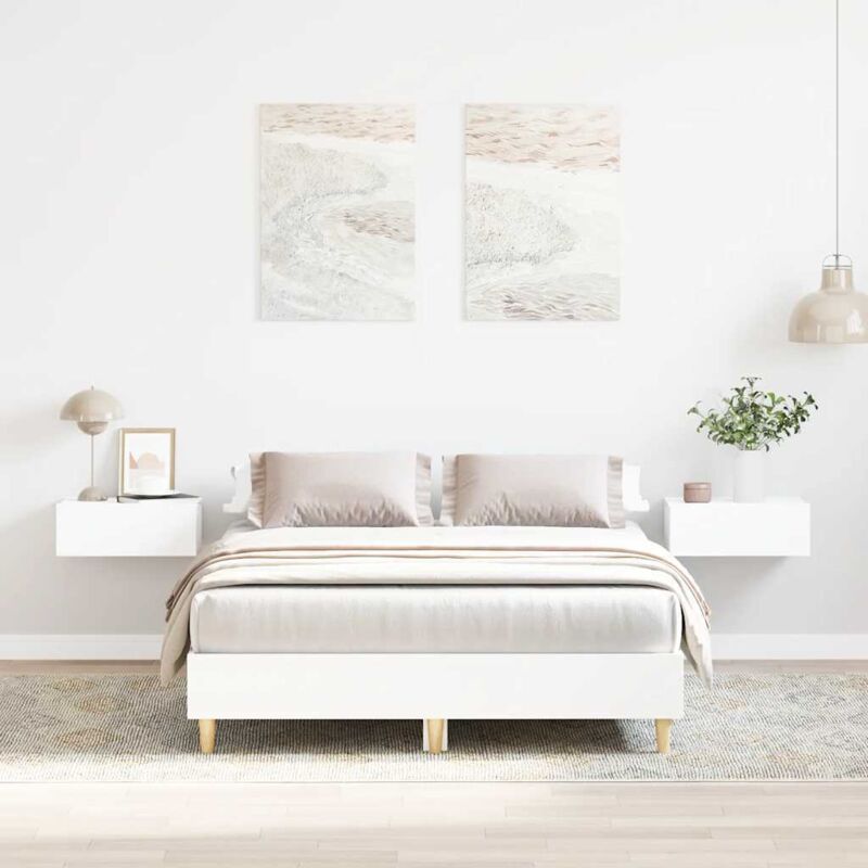 vidaXL Bed Frame No Mattress White 120x190 cm Small Double Engineered Wood