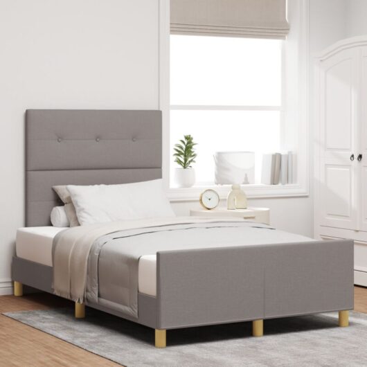 vidaXL Bed Frame Taupe 120x200 cm Fabric