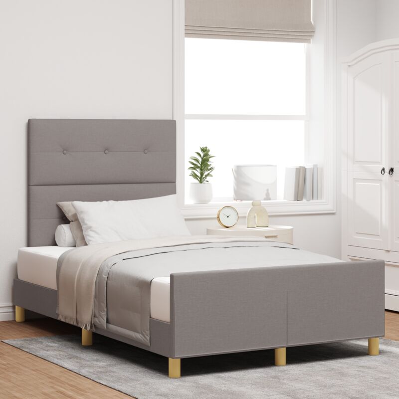 vidaXL Bed Frame Taupe 120x200 cm Fabric