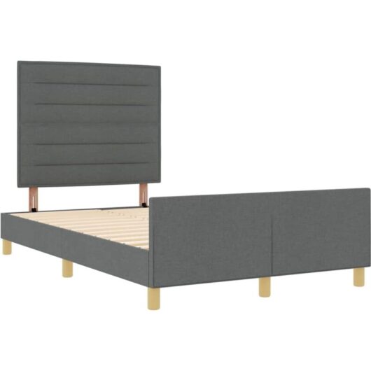 vidaXL Bed Frame in Dark Grey, 160x200 cm, Fabric
