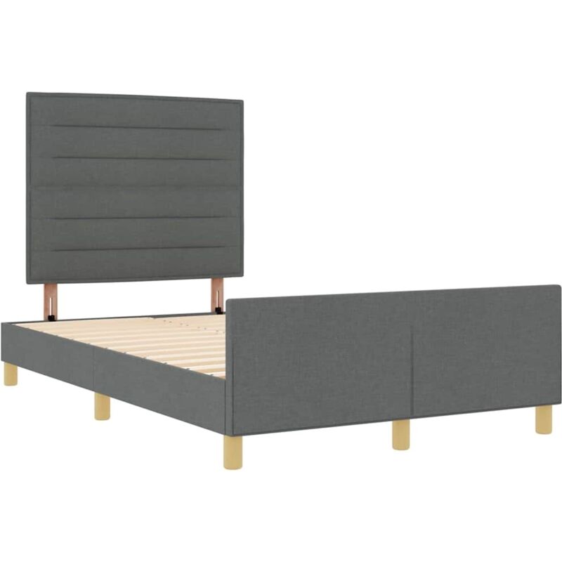 vidaXL Bed Frame in Dark Grey, 160x200 cm, Fabric