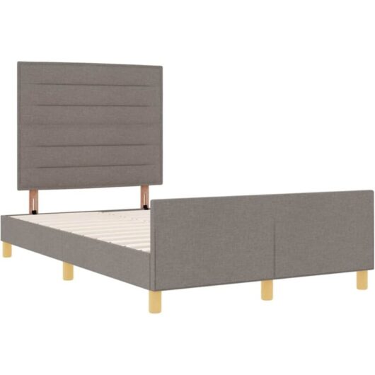 vidaXL Bed Frame in Taupe - 120x200 cm, Fabric