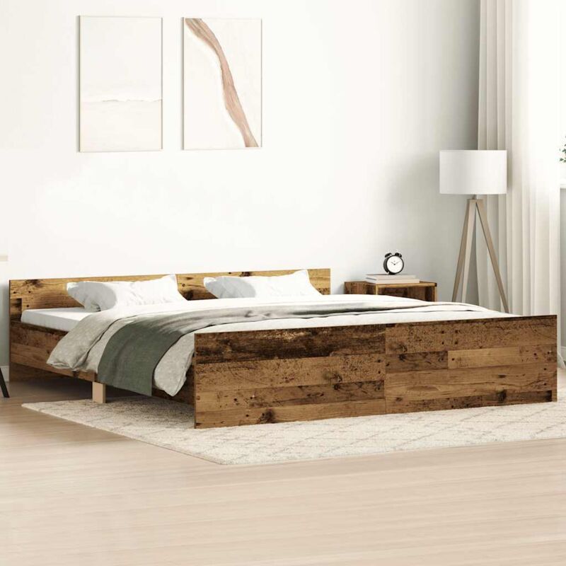 vidaXL Bed Frame without Mattress Old Wood 160x200cm Engineered Wood