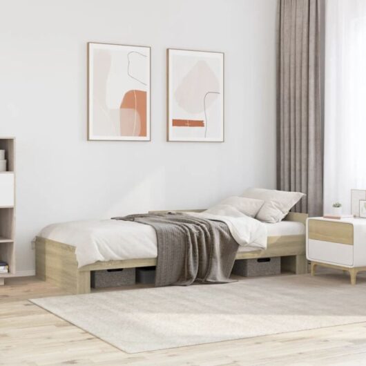 vidaXL Bed Frame without Mattress Sonoma Oak 90x200 cm Engineered Wood