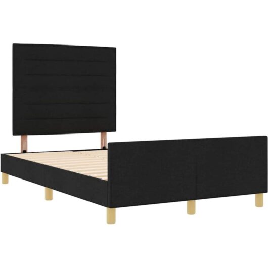vidaXL Black Fabric Bed Frame 160x200 cm